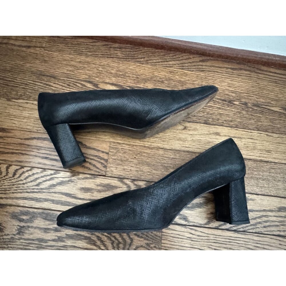 Stuart Weitzman Black Square Toe Heels Size 8.5 - image 8
